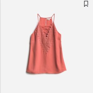 Nine Britton araminta lace blouse in coral. NWT
